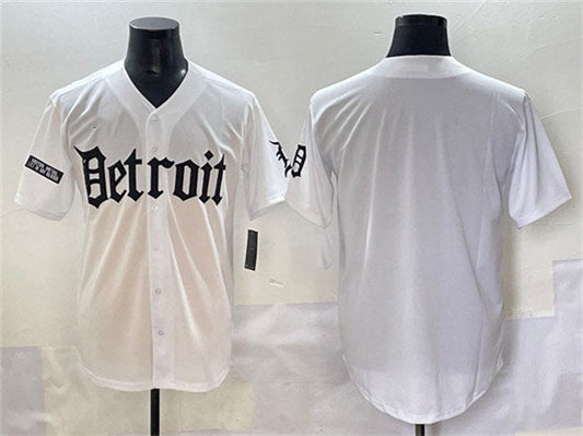 Detroit Tigers Blank White 'Motor Gothic Edition' Vapor Premier Limited Stitched Baseball Jersey