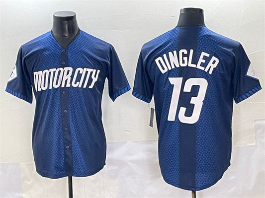 Detroit Tigers #13 Dillon Dingler 2024 Navy City Connect Cool Base Limited Stitched Baseball Jersey