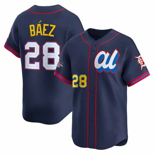Detroit Tigers #28 Javier B¨¢ez American League 2025 All-Star Edition Limited Player Jersey - Navy Baseball Jersey