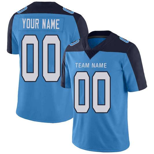 Custom T.Titans Light Blue Personalized Design Number for Men Women Youth and Your Own Name Footbal Jerseys