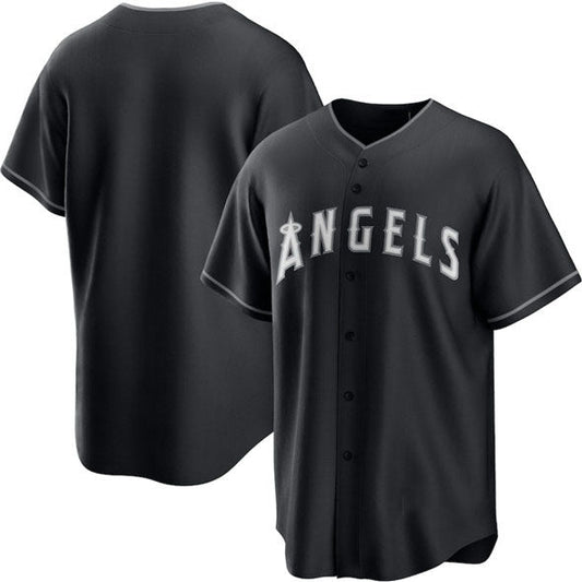 Los Angeles Angels Blank Black Lights Out Limited Stitched Baseball Jersey