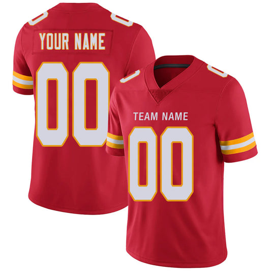 Custom KC.Chiefs Red Personalized Design Number for Men Women Youth and Your Own Name Footbal Jerseys