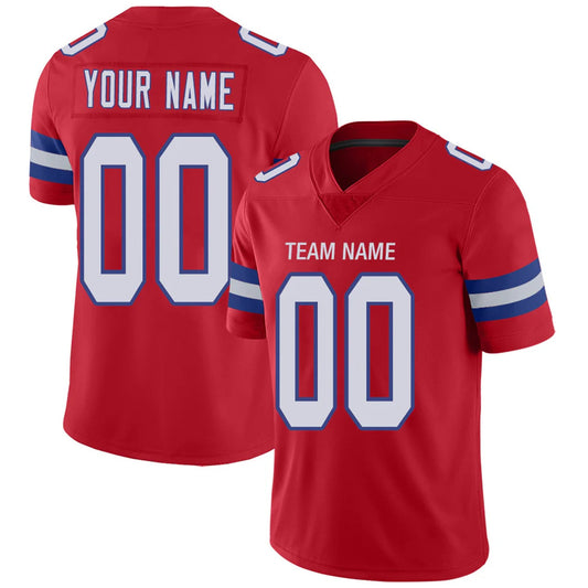 Custom NE.Patriots Red Personalized Design Number for Men Women Youth and Your Own Name Footbal Jerseys
