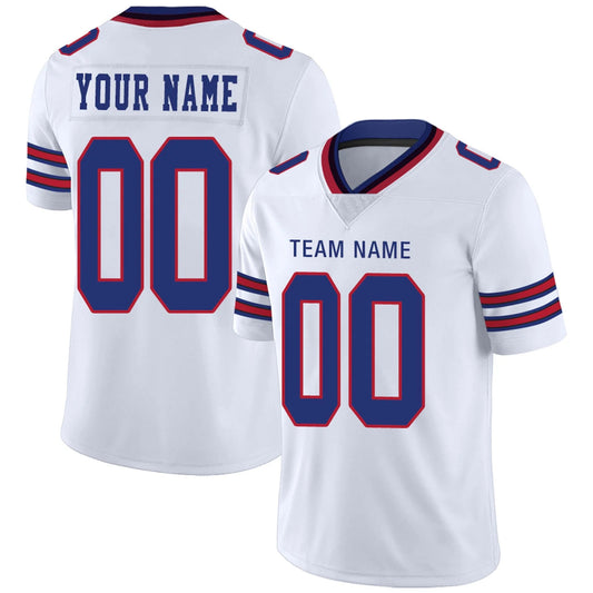 Custom B.Bills White Personalized Design Number for Men Women Youth and Your Own Name Footbal Jerseys