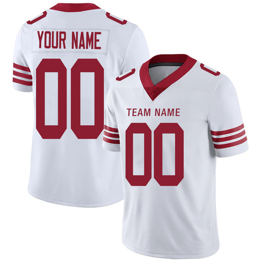 Custom SF.49ers White Personalized Design Number for Men Women Youth and Your Own Name Footbal Jerseys