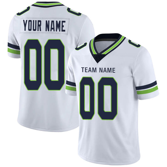 Custom S.Seahawks White Personalized Design Number for Men Women Youth and Your Own Name Footbal Jerseys