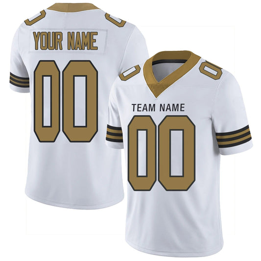 Custom NO.Saints White Personalized Design Number for Men Women Youth and Your Own Name Footbal Jerseys