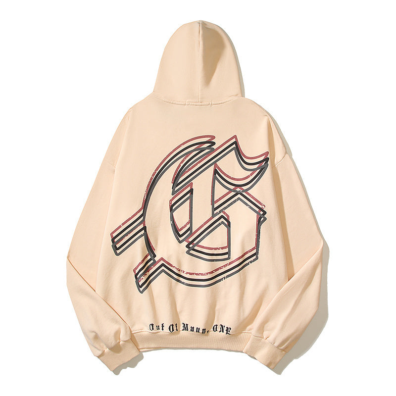 American High Street Godspeed Retro Printed Unisex Trendy Loose Hoodie