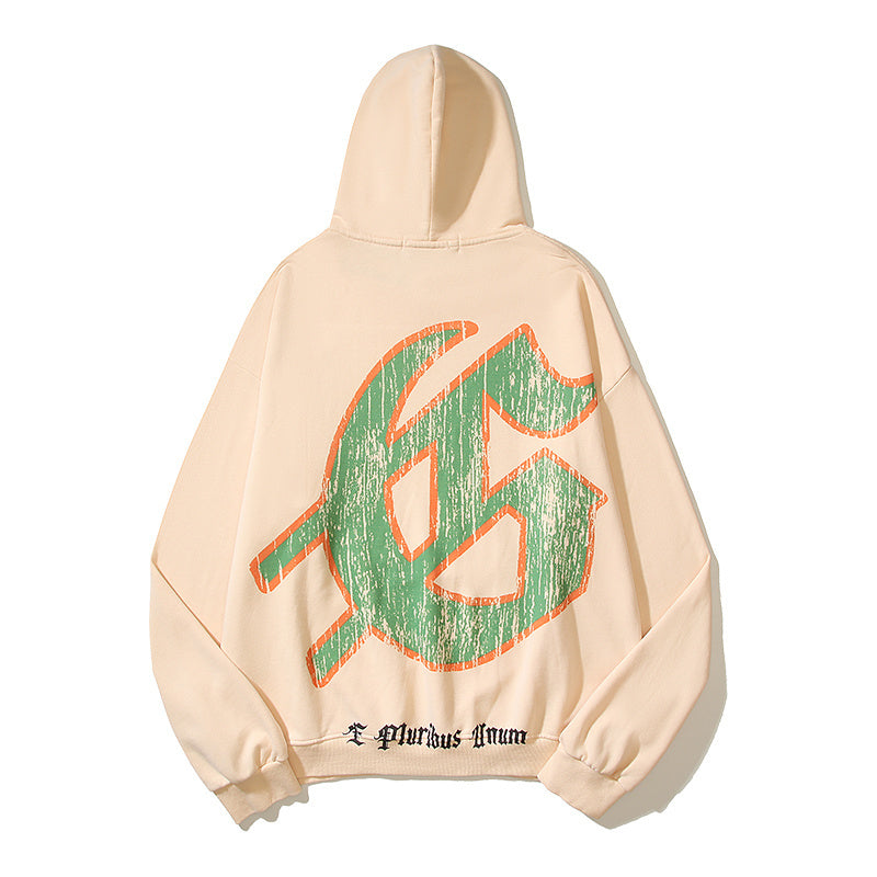American High Street Godspeed Retro Printed Unisex Trendy Loose Hoodie