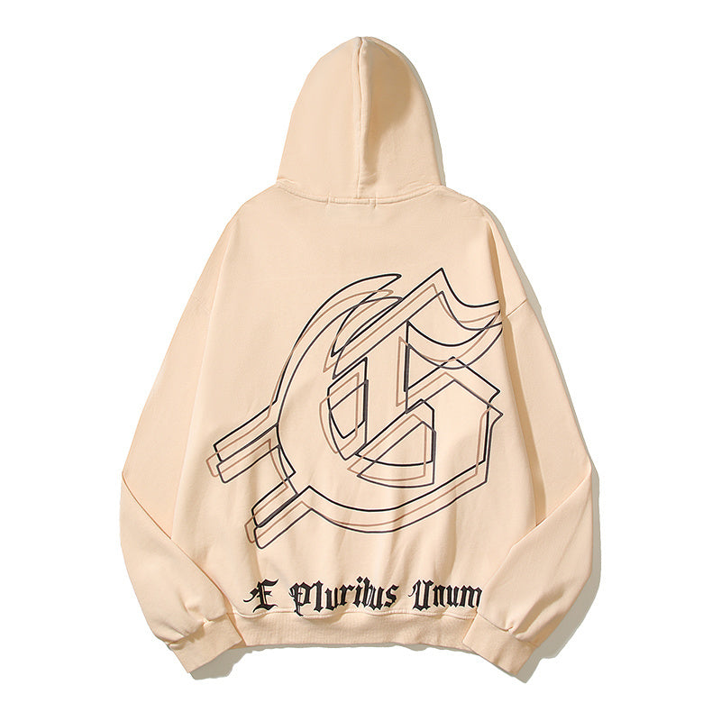 American High Street Godspeed Retro Printed Unisex Trendy Loose Hoodie